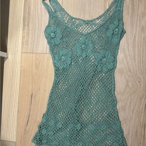 Elegant Green Crochet Women Top